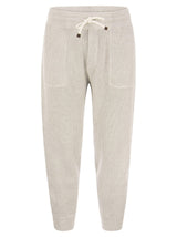 Brunello Cucinelli Cotton Rib Knit Joggers With Drawstring And Bottom Zip - Men - Piano Luigi