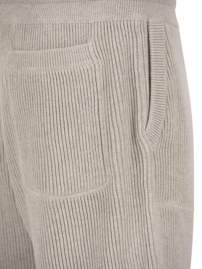 Brunello Cucinelli Cotton Rib Knit Joggers With Drawstring And Bottom Zip - Men - Piano Luigi