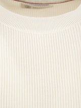 Brunello Cucinelli Cotton Rib Sweater With Raglan Sleeve - Men - Piano Luigi