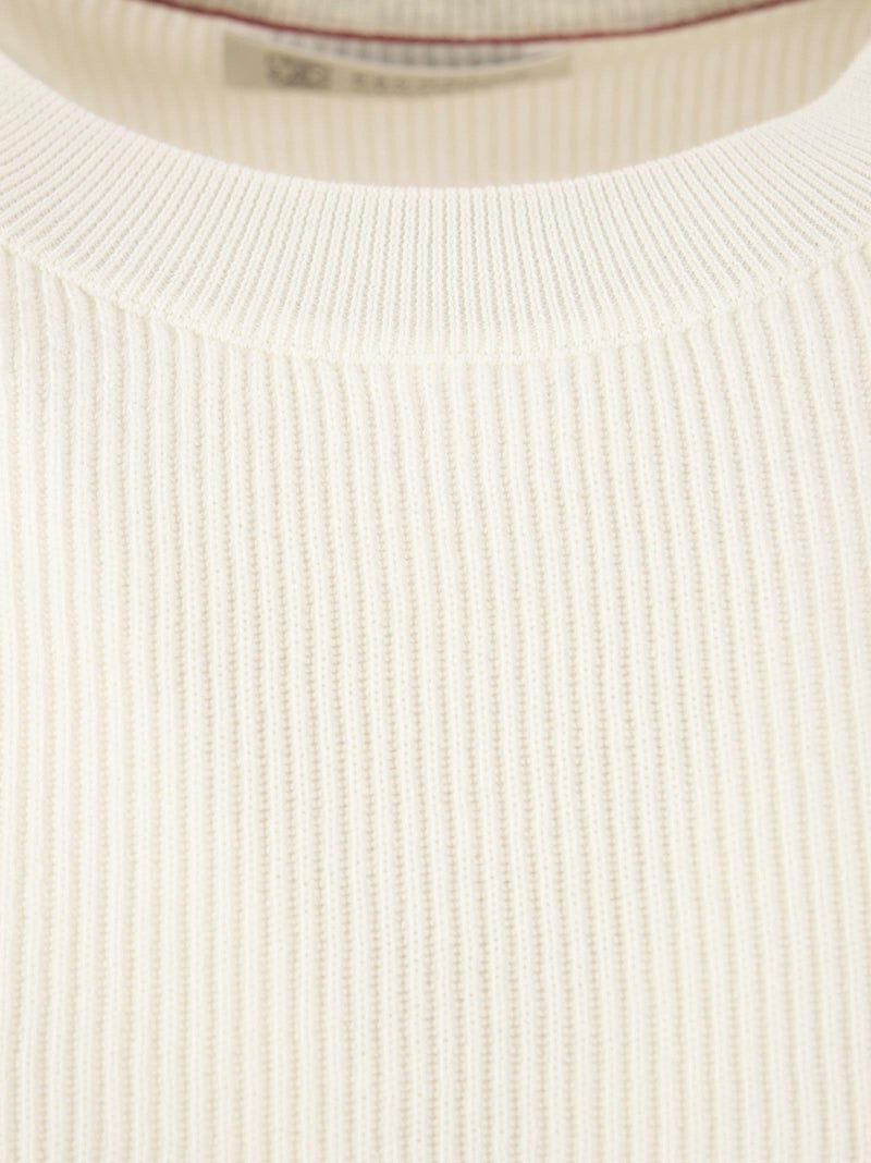 Brunello Cucinelli Cotton Rib Sweater With Raglan Sleeve - Men - Piano Luigi