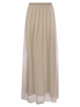 Brunello Cucinelli Crispy Silk Pleated Midi Skirt With Shiny Waistband - Women - Piano Luigi