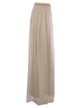 Brunello Cucinelli Crispy Silk Pleated Midi Skirt With Shiny Waistband - Women - Piano Luigi