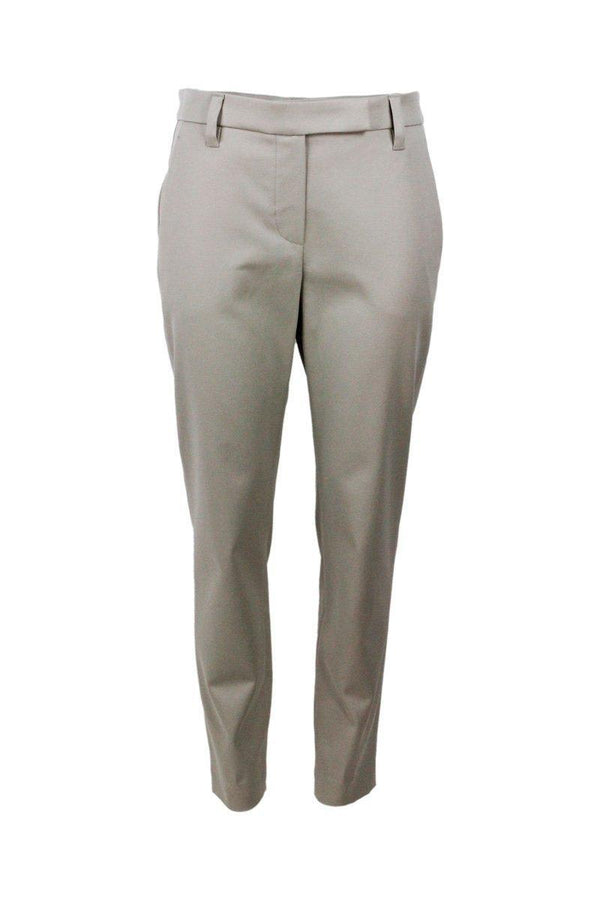 Brunello Cucinelli Cropped Stretched Trousers - Women - Piano Luigi