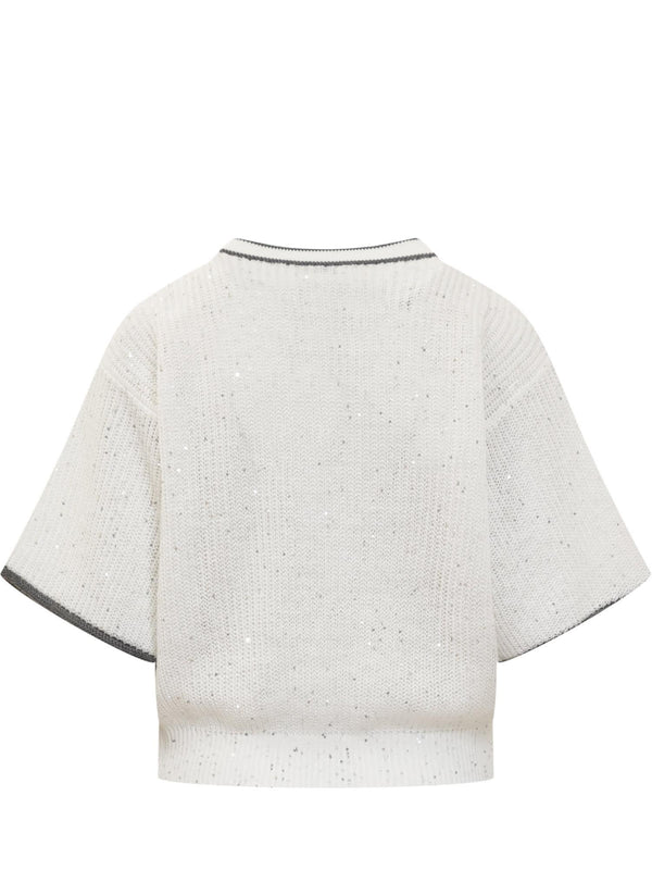 Brunello Cucinelli Dazzling &amp; Sparkling Linen Sweater - Women - Piano Luigi