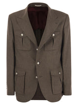 Brunello Cucinelli Deconstructed Wool, Silk And Cashmere Diagonal Jacket With Saharan Style Pockets - Men - Piano Luigi