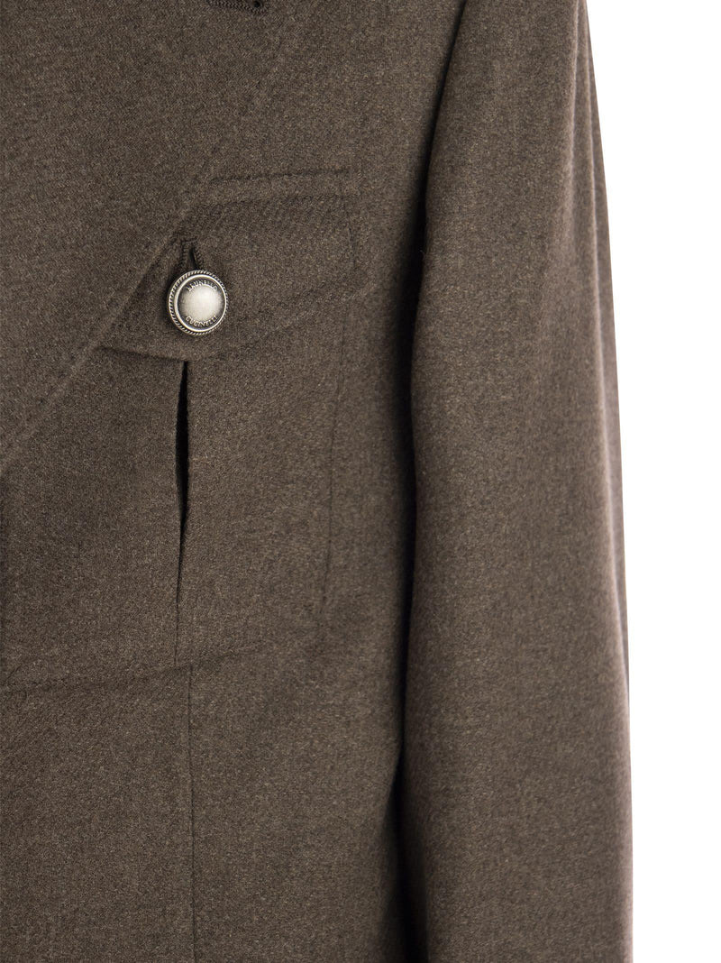 Brunello Cucinelli Deconstructed Wool, Silk And Cashmere Diagonal Jacket With Saharan Style Pockets - Men - Piano Luigi