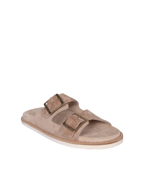 Brunello Cucinelli Double-buckle Beige Sandal - Men - Piano Luigi