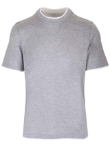 Brunello Cucinelli Double Layer Crewneck T-shirt - Men - Piano Luigi