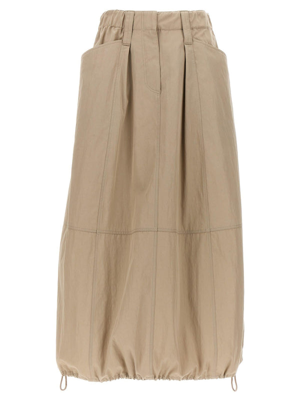 Brunello Cucinelli Drawstring Skirt At The Hem - Women - Piano Luigi