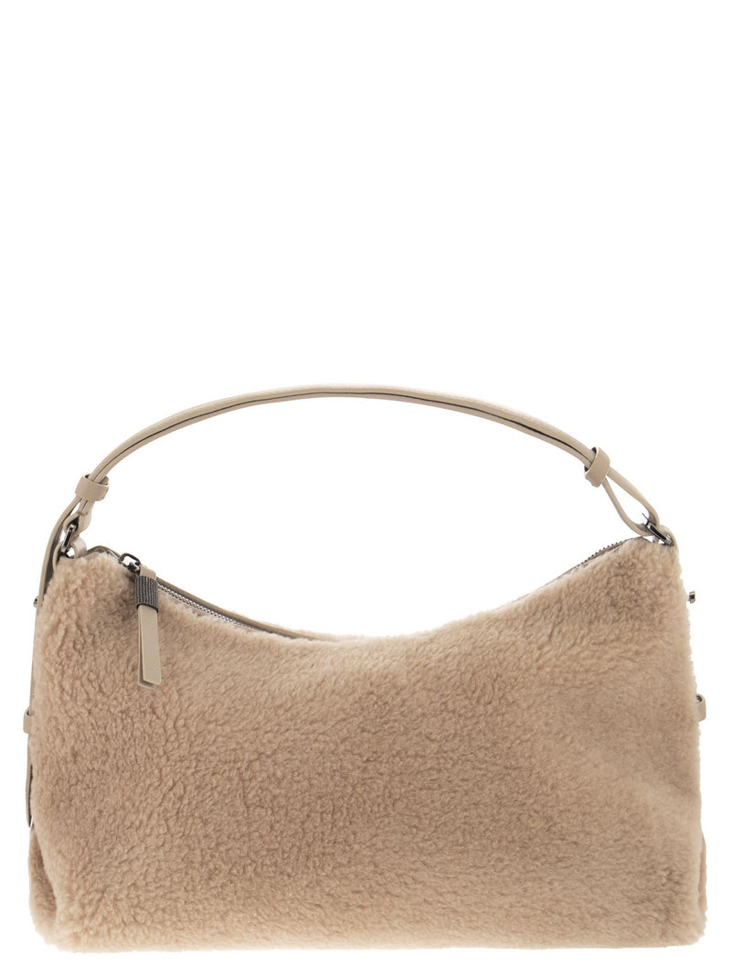 Brunello Cucinelli Fleecy Bag Made Of Virgin Wool And Cashmere With Necklace - Women - Piano Luigi