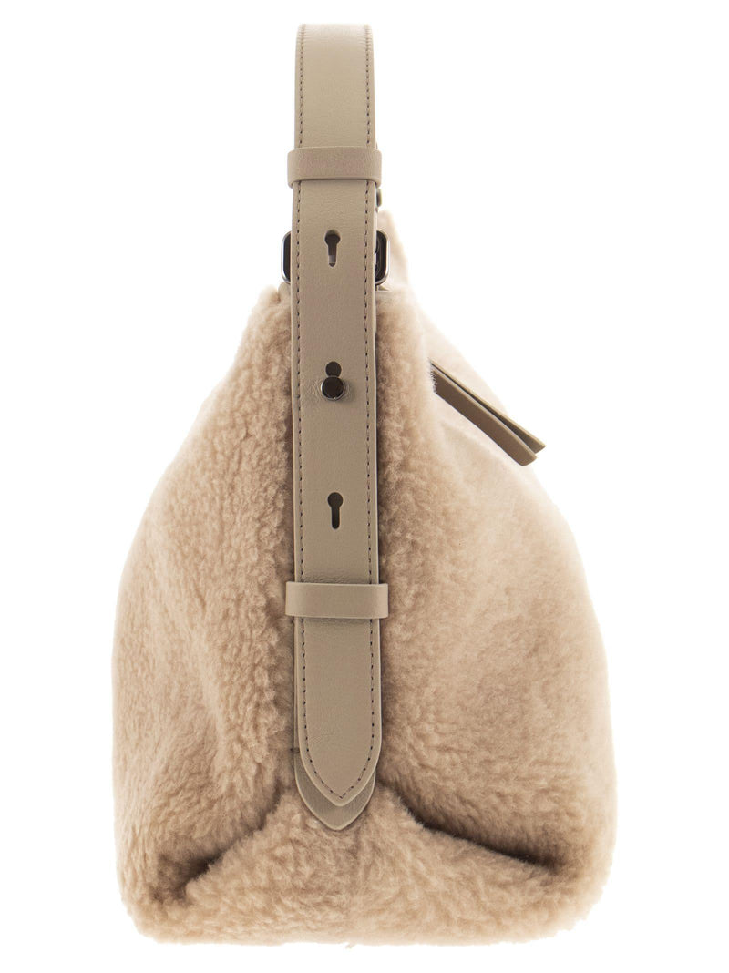 Brunello Cucinelli Fleecy Bag Made Of Virgin Wool And Cashmere With Necklace - Women - Piano Luigi