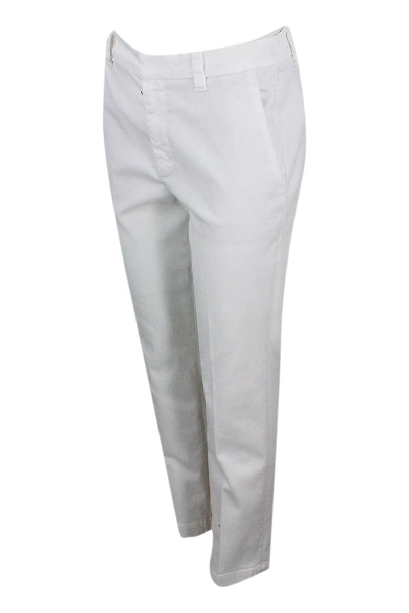 Brunello Cucinelli Garment-dyed Stretch Cotton Drill Cigarette Trousers - Women - Piano Luigi