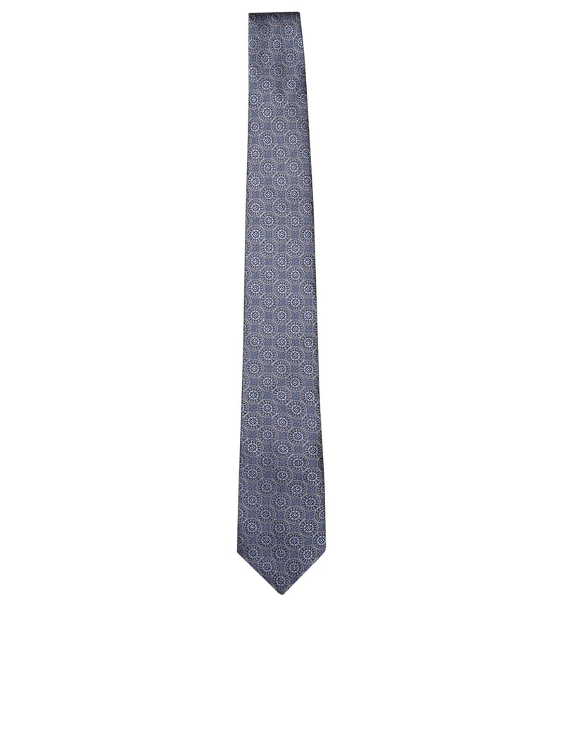 Brunello Cucinelli Geometric Blue Tie - Men - Piano Luigi