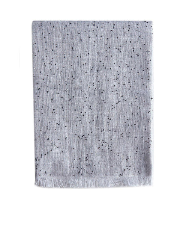 Brunello Cucinelli Glitter Embellished Frayed-edge Scarf - Women - Piano Luigi