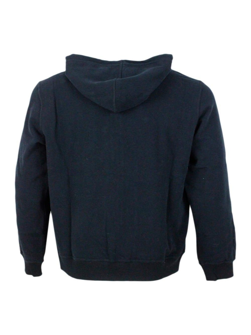 Brunello Cucinelli Hooded Sweatshirt With Drawstring In Soft And Precious Cotton With Zip Closure - Men - Piano Luigi