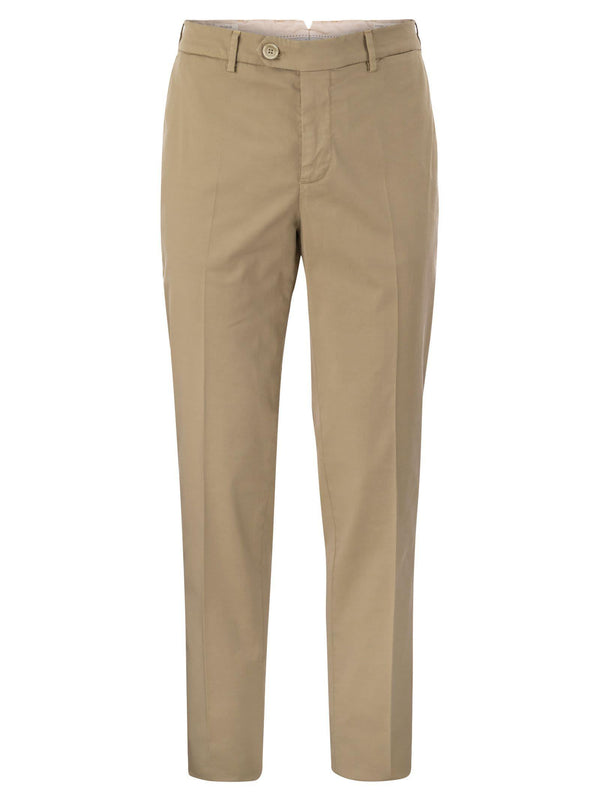 Brunello Cucinelli Italian Fit Cotton Gabardine Trousers - Men - Piano Luigi