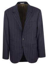 Brunello Cucinelli Jacket In Virgin Wool Wide Pinstripe Batavia - Men - Piano Luigi