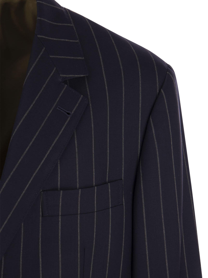 Brunello Cucinelli Jacket In Virgin Wool Wide Pinstripe Batavia - Men - Piano Luigi