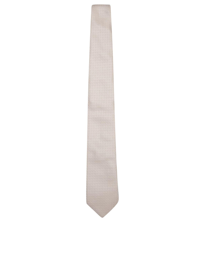 Brunello Cucinelli Jacquard Micro-pattern Cream Tie - Men - Piano Luigi