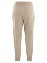 Brunello Cucinelli Knit Trousers In Cashmere English Rib With Zip On Bottom - Women - Piano Luigi