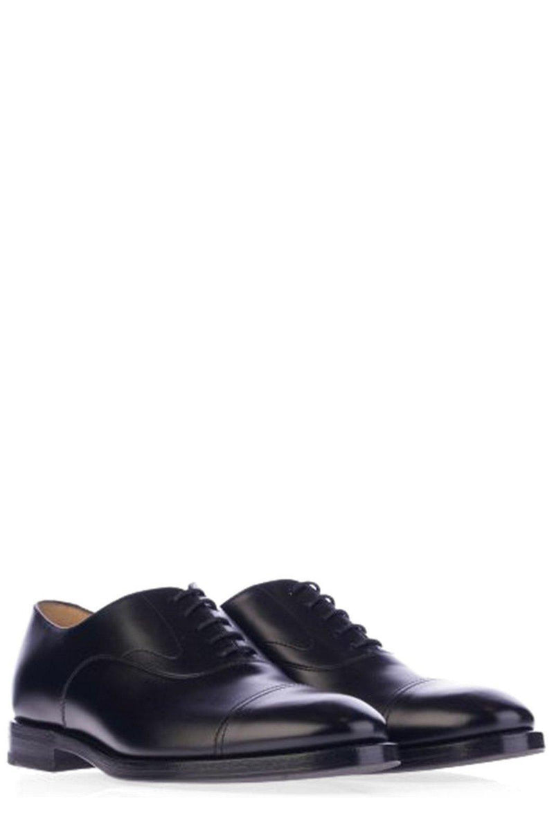 Brunello Cucinelli patent-leather laced oxford shoes - Black