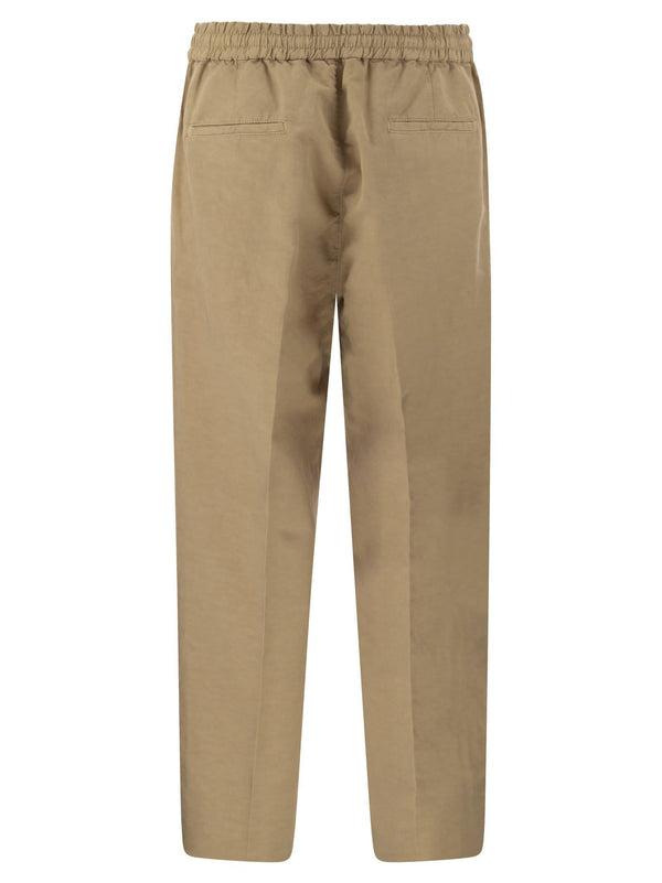 Brunello Cucinelli Leisure Fit Trousers In Linen And Cotton Gabardine - Men - Piano Luigi