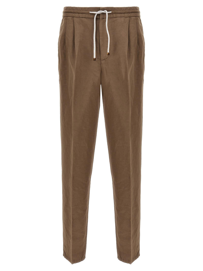 Brunello Cucinelli Linen Blend Trousers - Men - Piano Luigi