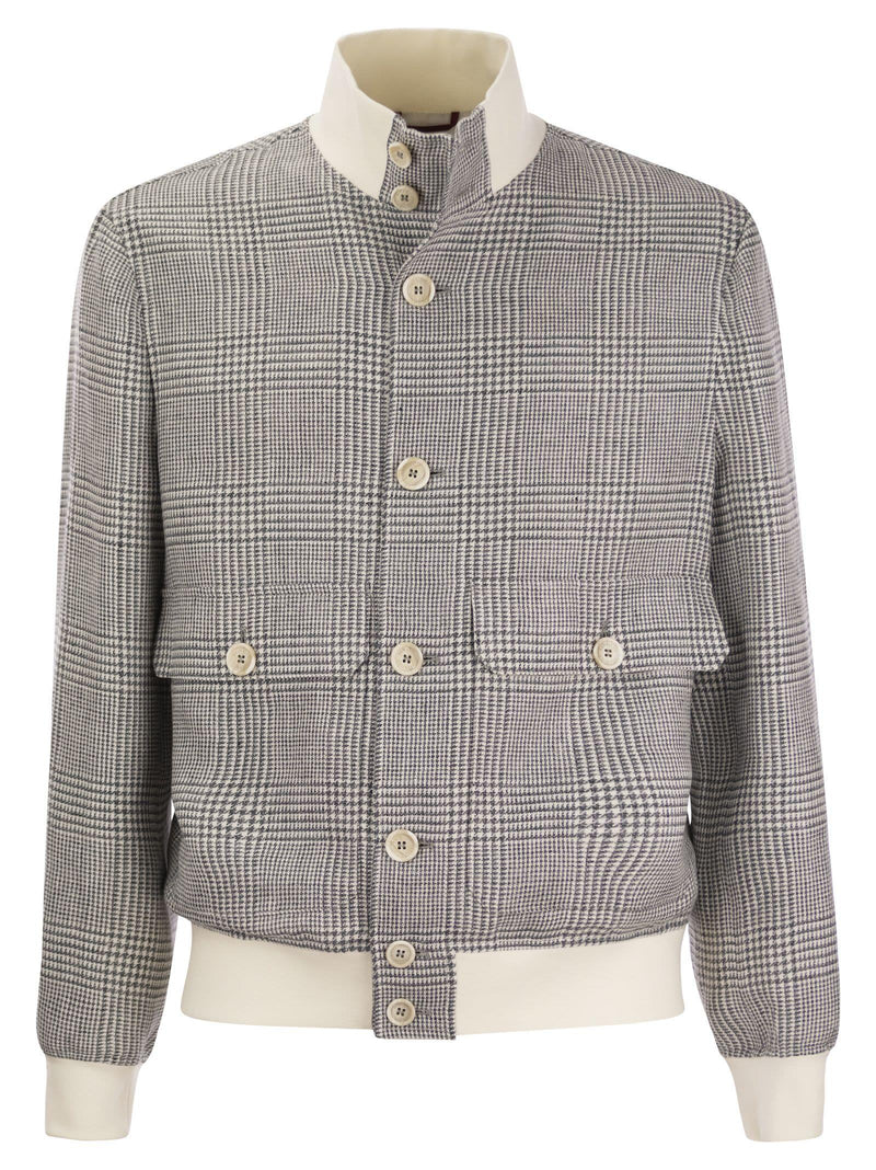 Brunello Cucinelli Linen, Wool And Silk Checked Jacket - Men - Piano Luigi