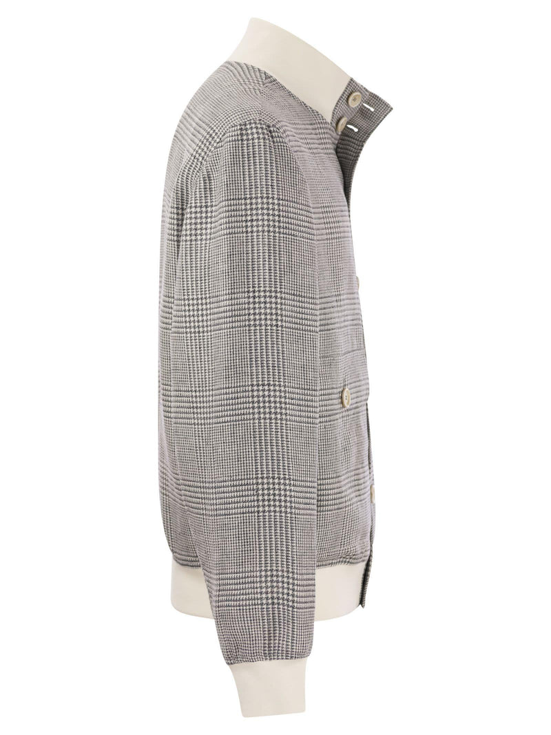 Brunello Cucinelli Linen, Wool And Silk Checked Jacket - Men - Piano Luigi