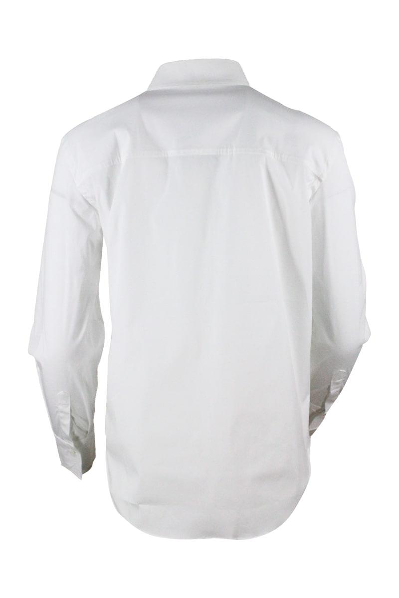 Brunello Cucinelli Long-sleeved Shirt In Strech Poplin - Women - Piano Luigi