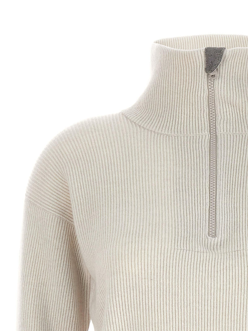 Brunello Cucinelli monile Zip-up Sweater - Women - Piano Luigi