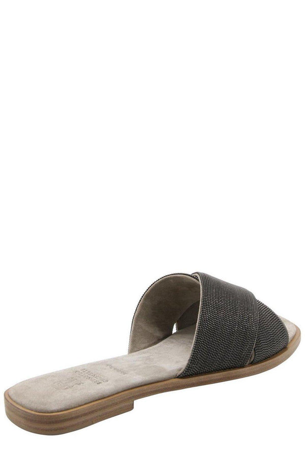 Brunello Cucinelli Monili-chain Flat Slides - Women - Piano Luigi