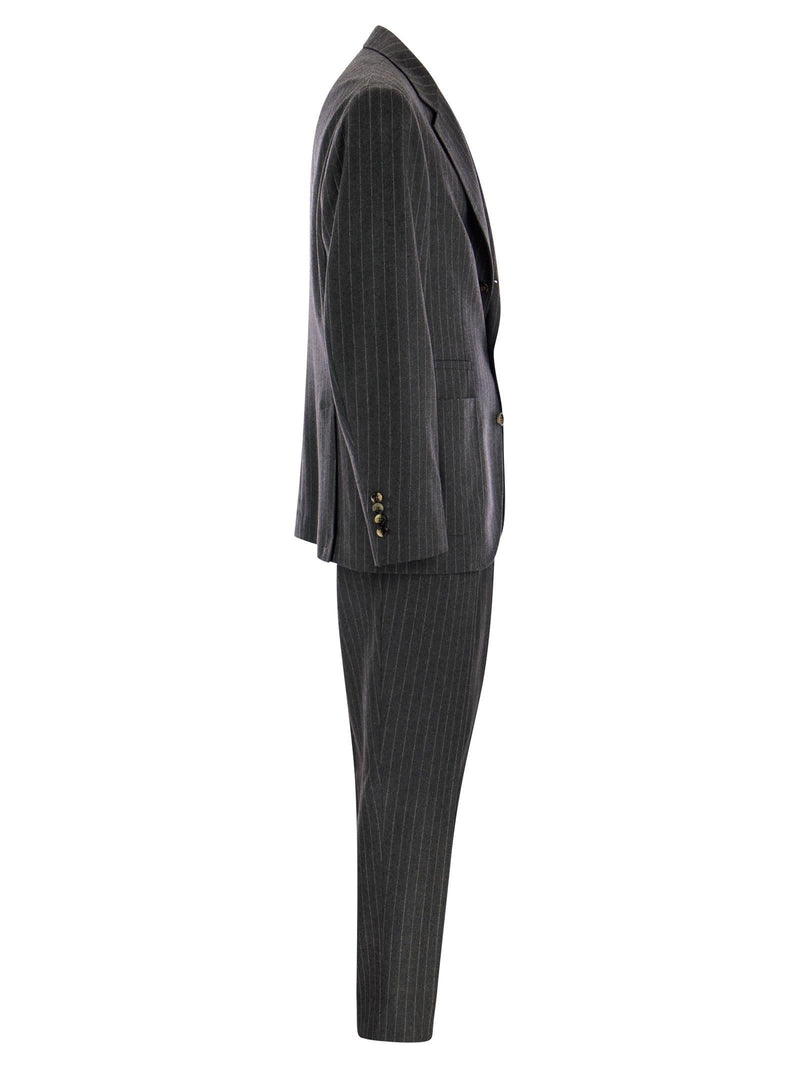 Brunello Cucinelli Pinstripe Suit In Virgin Wool - Men - Piano Luigi