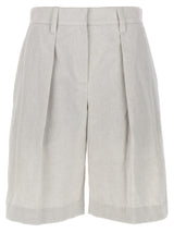 Brunello Cucinelli Pleated Bermuda Shorts - Women - Piano Luigi