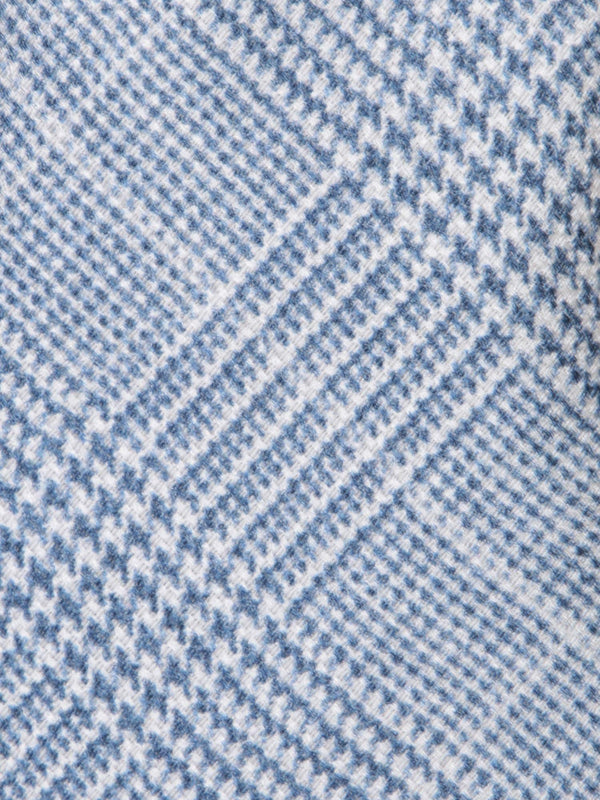 Brunello Cucinelli Prince Of Wales Light Blue/white Tie - Men - Piano Luigi