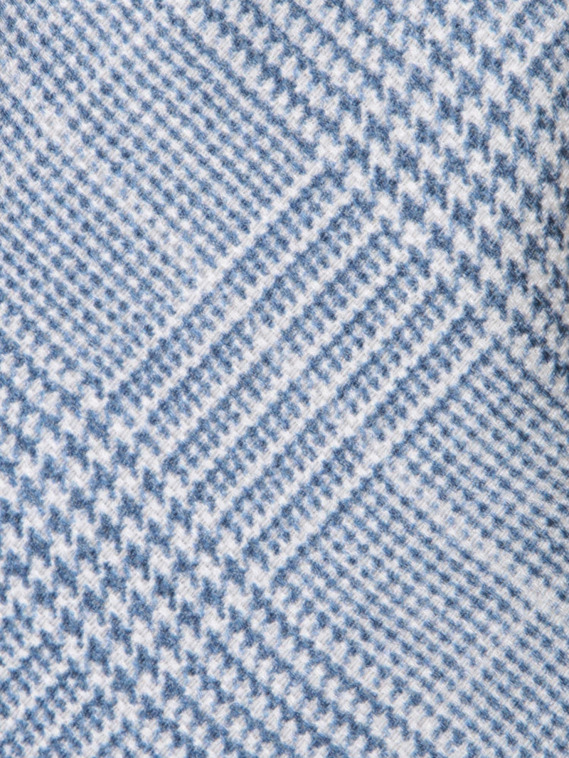 Brunello Cucinelli Prince Of Wales Light Blue/white Tie - Men - Piano Luigi