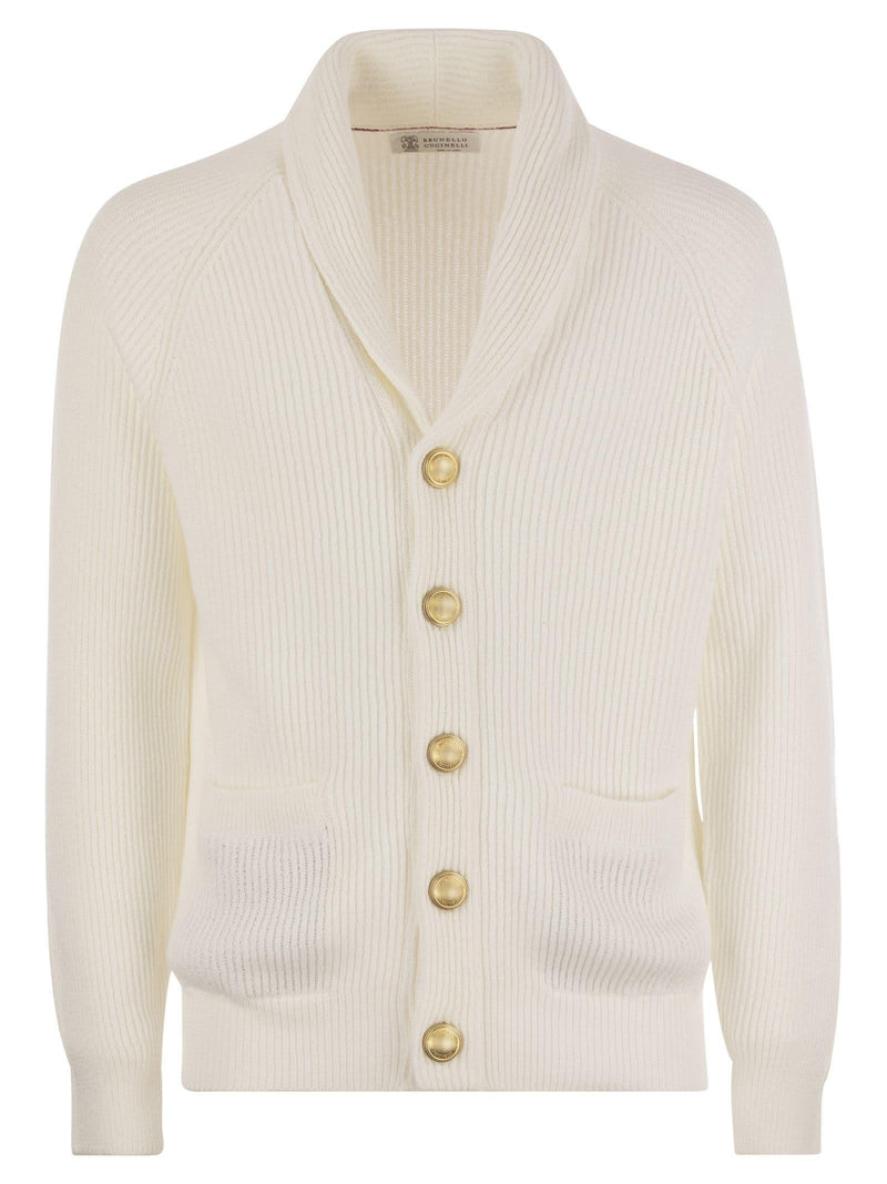 Brunello Cucinelli Pure Cotton Ribbed Cardigan With Metal Button Fastening - Men - Piano Luigi