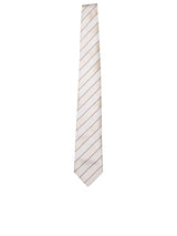 Brunello Cucinelli Regimental Red/white Tie - Men - Piano Luigi