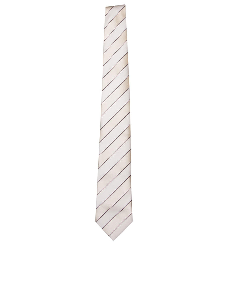 Brunello Cucinelli Regimental Red/white Tie - Men - Piano Luigi