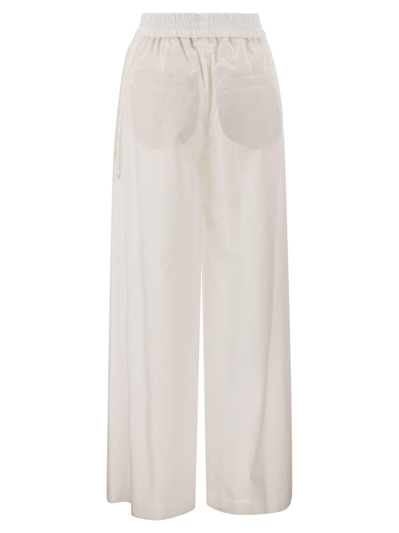 Brunello Cucinelli Relaxed Light Cotton Trousers - Women - Piano Luigi