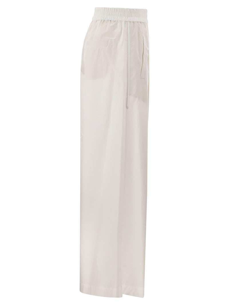 Brunello Cucinelli Relaxed Light Cotton Trousers - Women - Piano Luigi