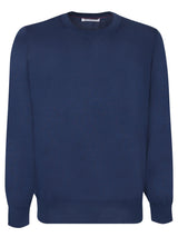 Brunello Cucinelli Roundneck Blue Pullover - Men - Piano Luigi