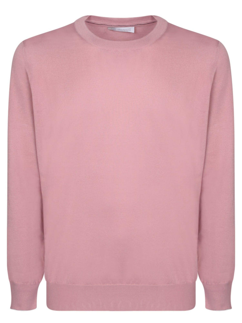 Brunello Cucinelli Roundneck Pink Pullover - Men - Piano Luigi