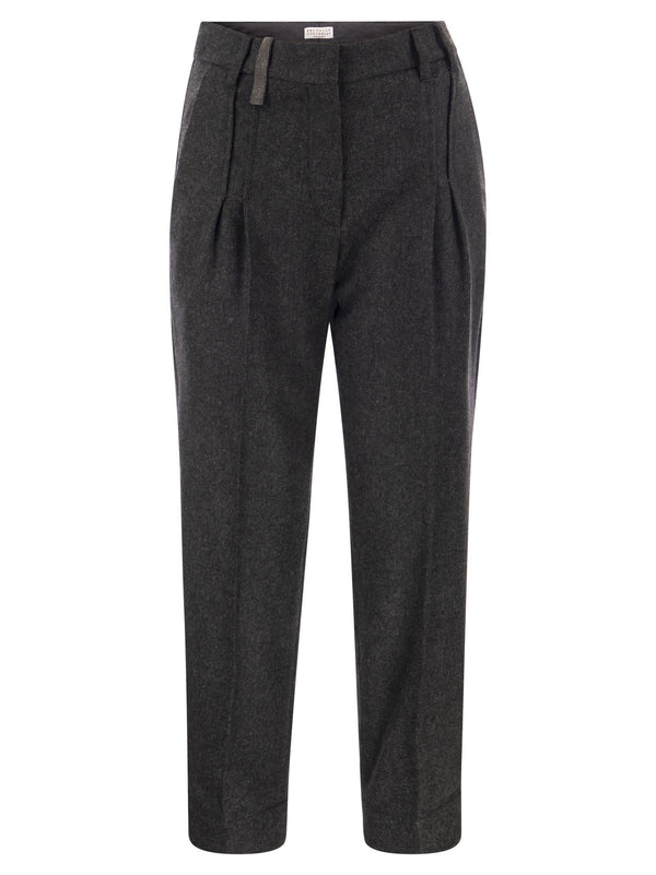 Brunello Cucinelli Sartoria Wool And Cashmere Trousers - Women - Piano Luigi