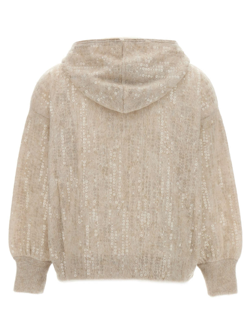 Brunello Cucinelli Sequin Hooded Cardigan - Women - Piano Luigi