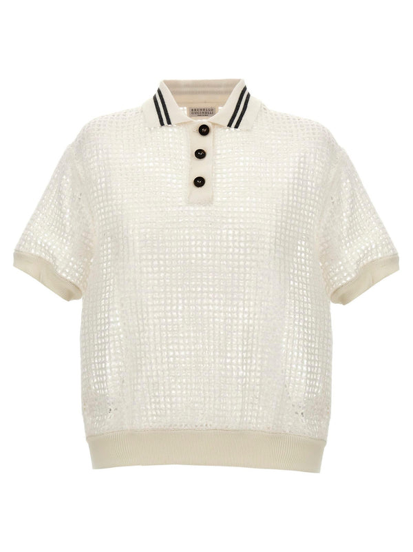 Brunello Cucinelli Sequin Knitted Polo Shirt - Women - Piano Luigi