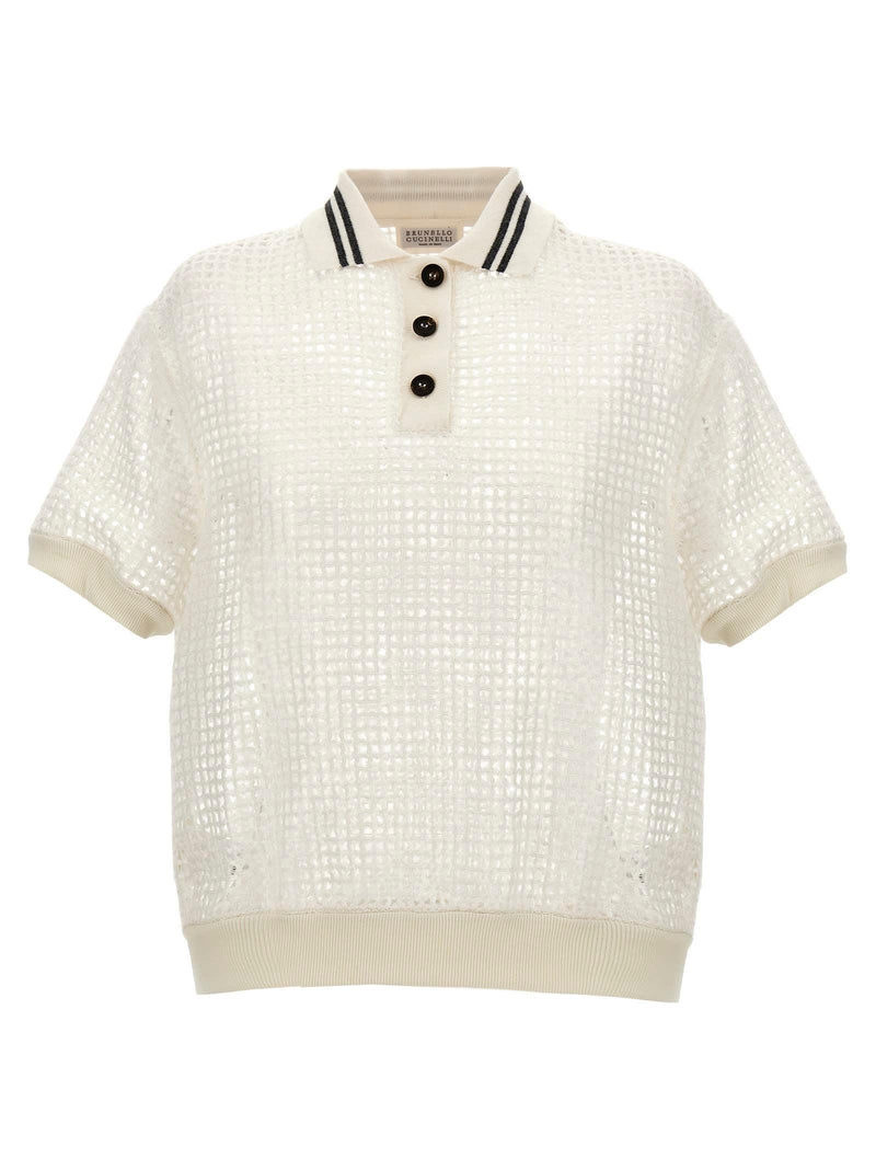 Brunello Cucinelli Sequin Knitted Polo Shirt - Women - Piano Luigi