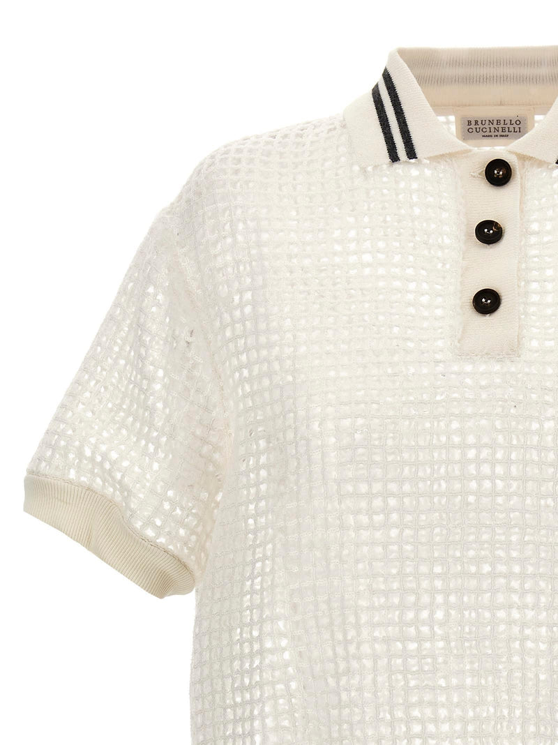 Brunello Cucinelli Sequin Knitted Polo Shirt - Women - Piano Luigi