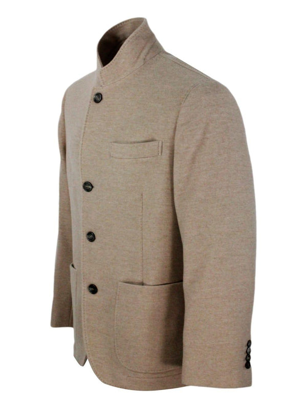 Brunello Cucinelli Single-breasted Jacket In Fine Water-repellent Cashmere With Horn Buttons, Patch Pockets And Lapels - Men - Piano Luigi