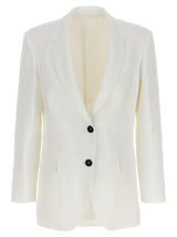 Brunello Cucinelli Single-breasted Linen Blend Blazer - Women - Piano Luigi